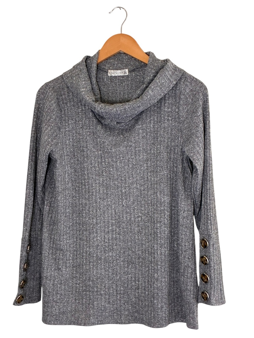 Retrology | Like new gray knit cowl neck long sleeve tunic sweater size small